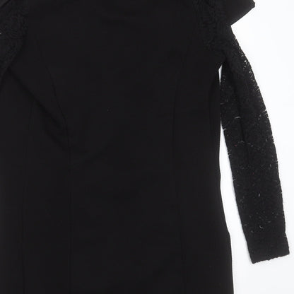 Womens UK Size S BLUE VANILLA Black Jacket