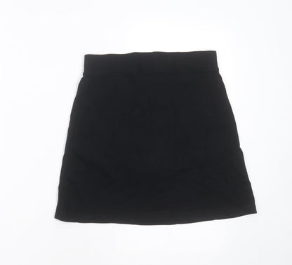 George Girls Black  Cotton Mini Skirt Size 13-14 Years  Regular