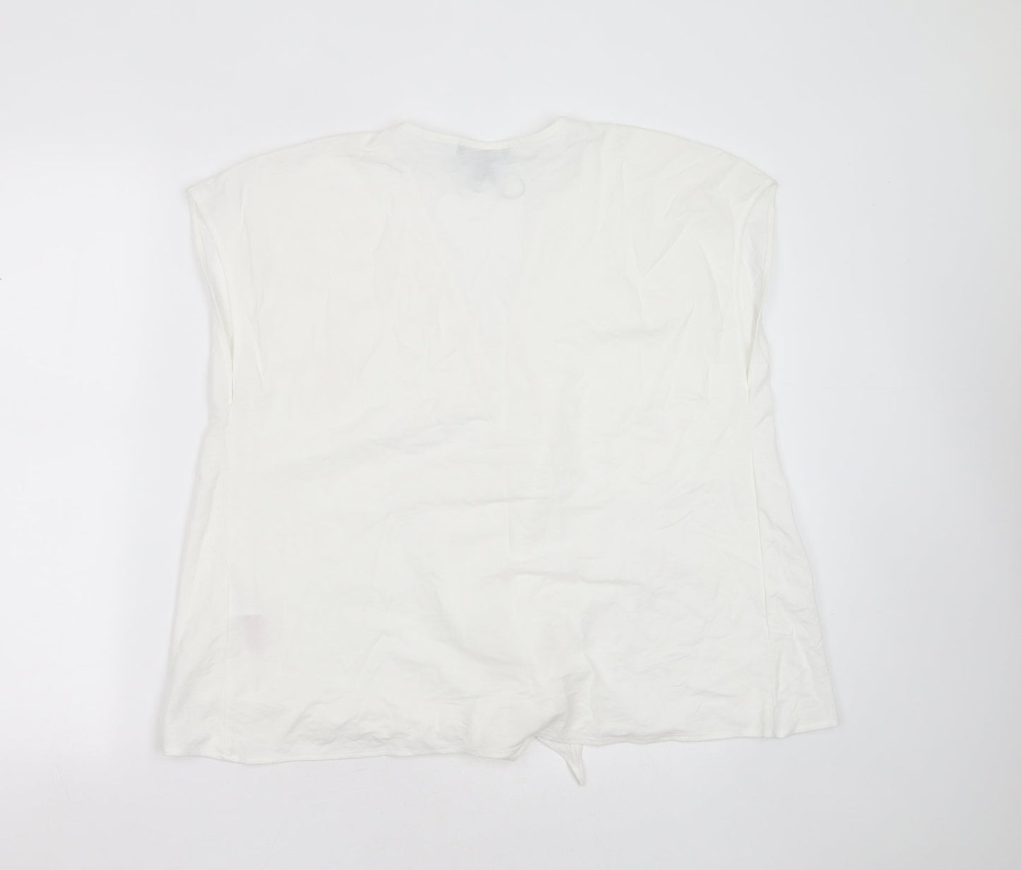 Primark Womens White  Viscose Basic Blouse Size XS V-Neck