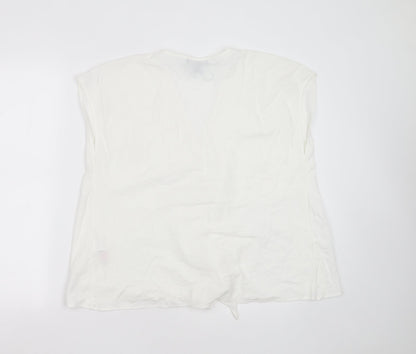 Primark Womens White  Viscose Basic Blouse Size XS V-Neck