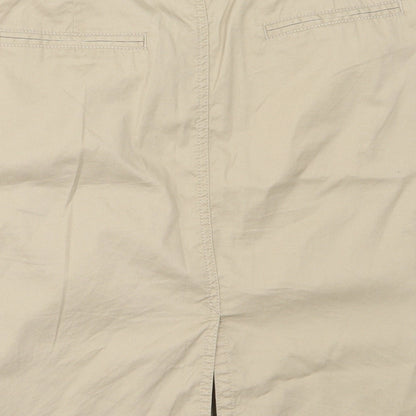 Marks and Spencer Womens Beige  Cotton Straight & Pencil Skirt Size 12