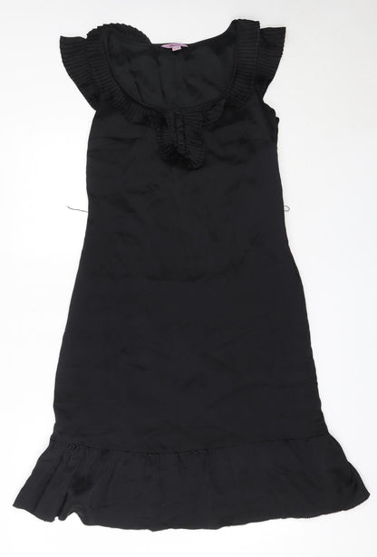 Monsoon Womens Black  Polyester Shift  Size 10  Round Neck