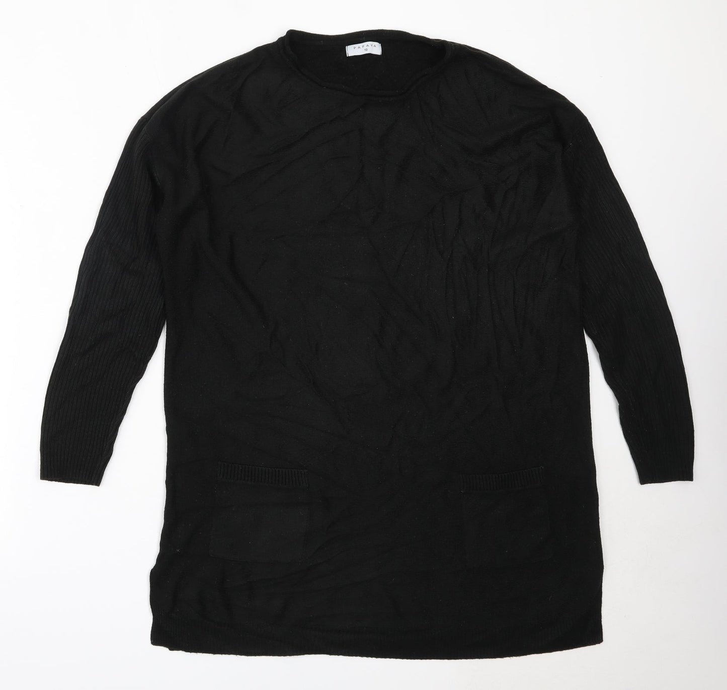 Womens UK Size 10 Papaya Black Pullover Jumper