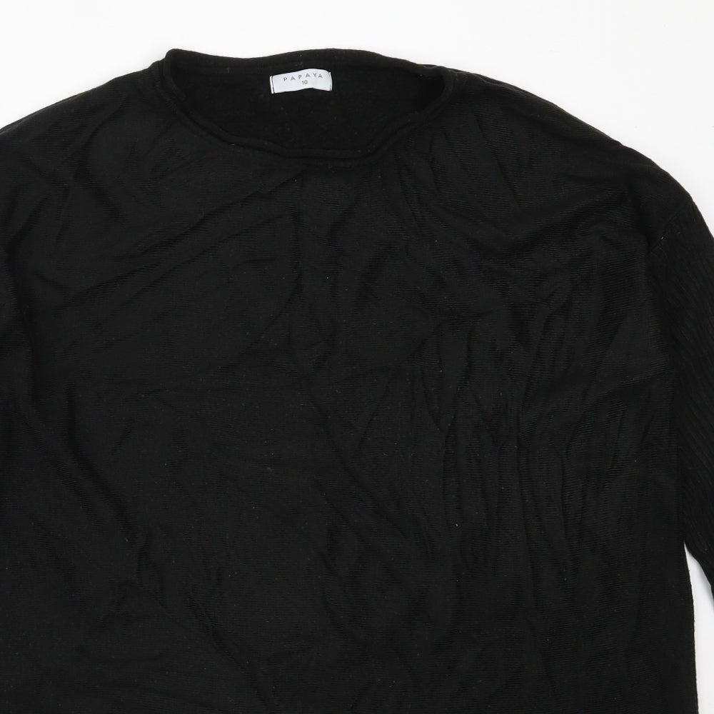 Womens UK Size 10 Papaya Black Pullover Jumper