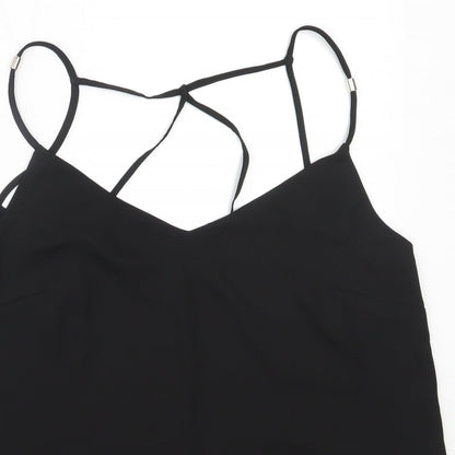 Lipsy Womens Black  Polyester Camisole Blouse Size 10 V-Neck