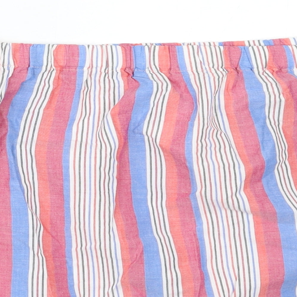 Papaya Womens Red Striped Cotton Basic Blouse Size 8 Off the Shoulder