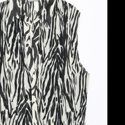 Womens UK Size 14 Marks and Spencer Black Basic Button-Up