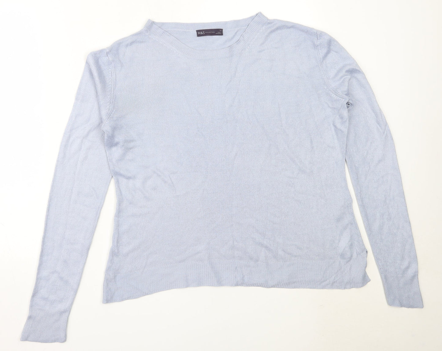 Womens UK Size 14 Marks and Spencer Blue Pullover Jumper