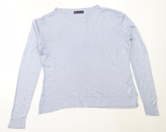 Womens UK Size 14 Marks and Spencer Blue Pullover Jumper