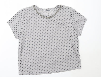 Womens UK Size 12 Threadbare Grey Basic Blouse