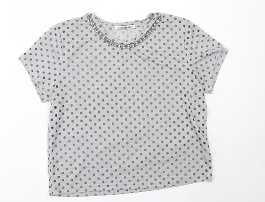 Womens UK Size 12 Threadbare Grey Basic Blouse