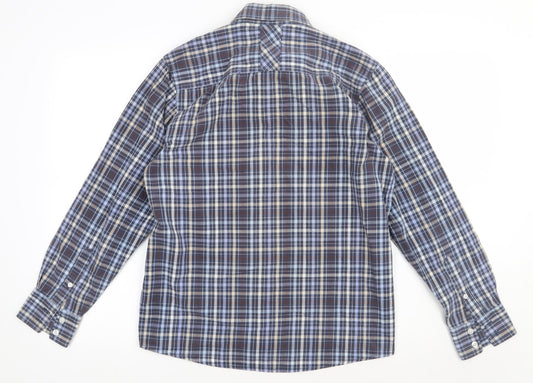Mens UK Size S Oak valley Blue  Button-Up Long Sleeve Casual Shirt