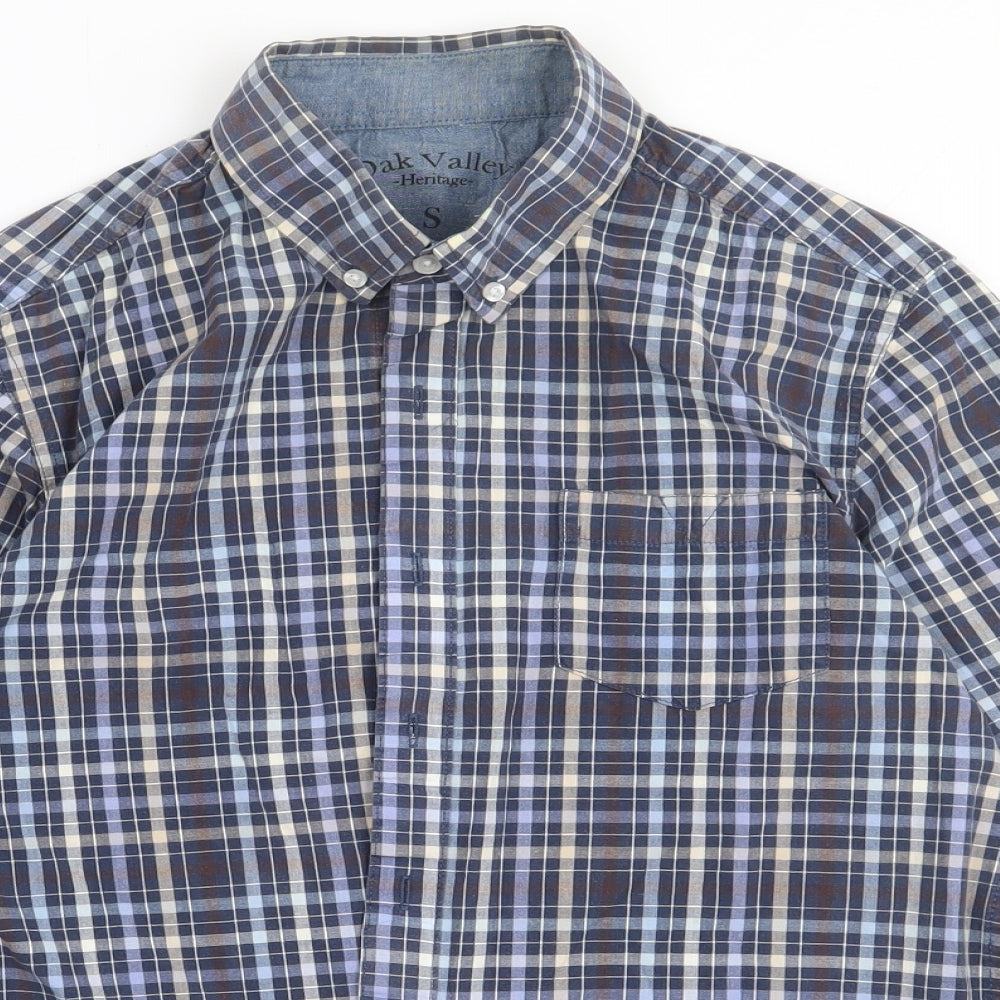 Mens UK Size S Oak valley Blue  Button-Up Long Sleeve Casual Shirt