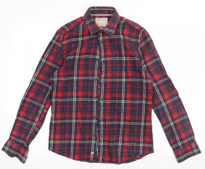 Mens UK Size S Burton Red  Button-Up Long Sleeve Casual Shirt
