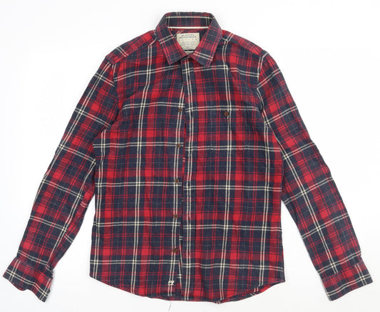 Mens UK Size S Burton Red  Button-Up Long Sleeve Casual Shirt