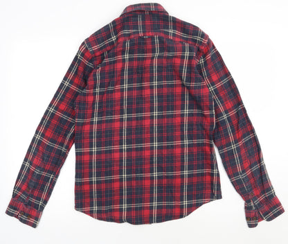 Mens UK Size S Burton Red  Button-Up Long Sleeve Casual Shirt