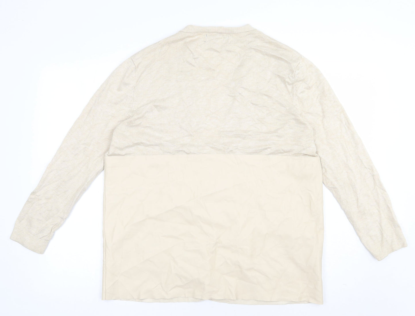 Womens UK Size S Zara Beige Cardigan Jumper