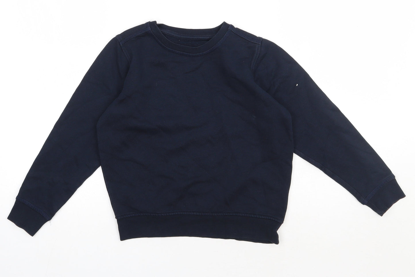 Marks and Spencer Boys Blue  Cotton Pullover Sweatshirt Size 7-8 Years  Pullover - school Wear