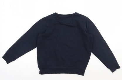 Marks and Spencer Boys Blue  Cotton Pullover Sweatshirt Size 7-8 Years  Pullover - school Wear