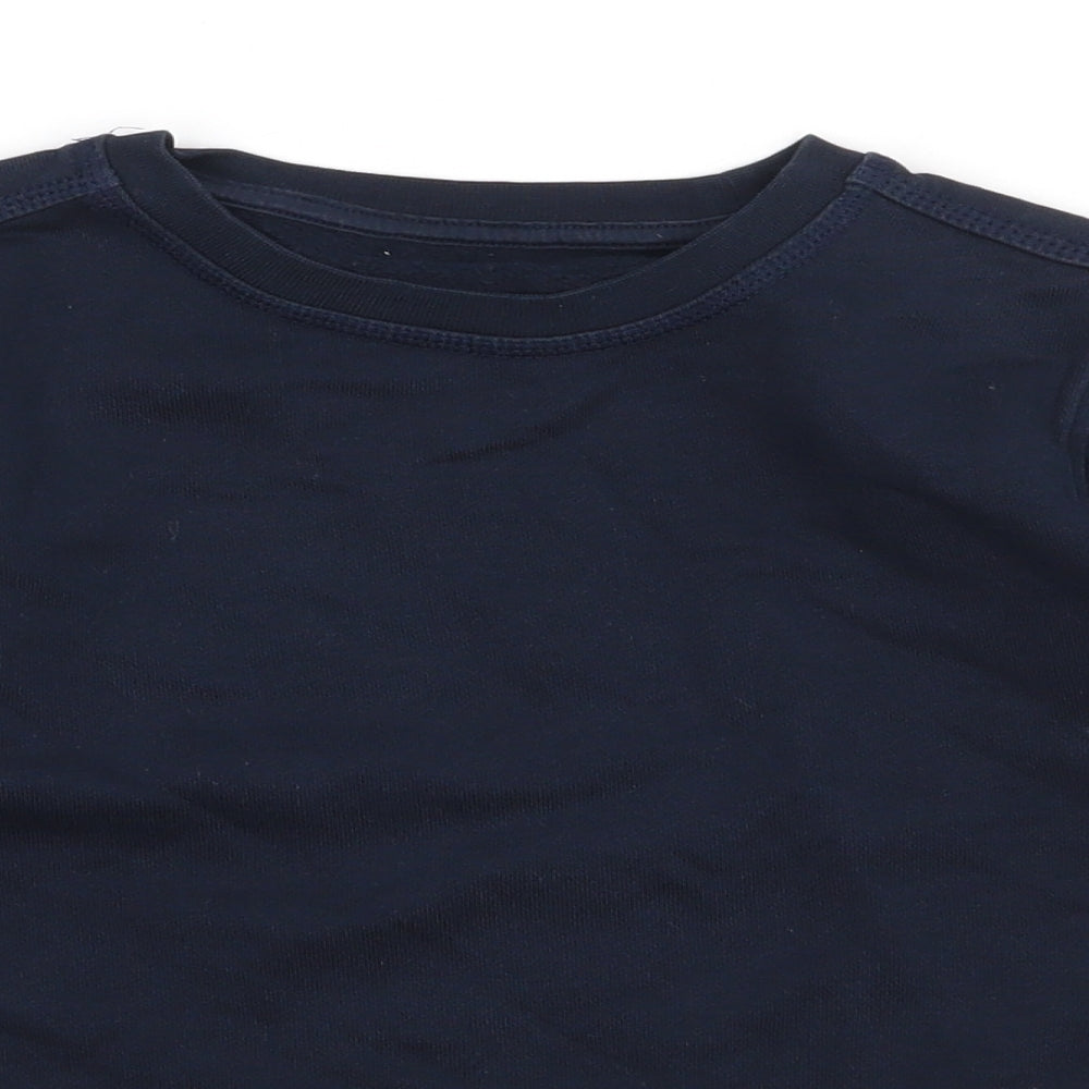 Marks and Spencer Boys Blue  Cotton Pullover Sweatshirt Size 7-8 Years  Pullover - school Wear