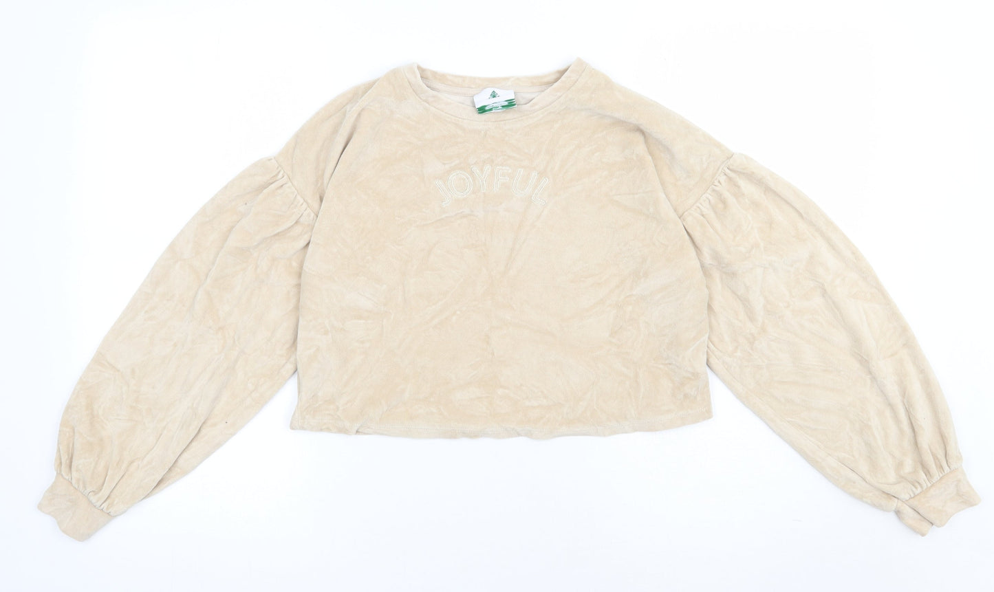 George Girls Beige  Cotton Pullover Sweatshirt Size 12-13 Years  Pullover - joyful