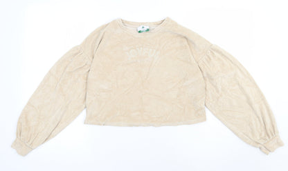 George Girls Beige  Cotton Pullover Sweatshirt Size 12-13 Years  Pullover - joyful