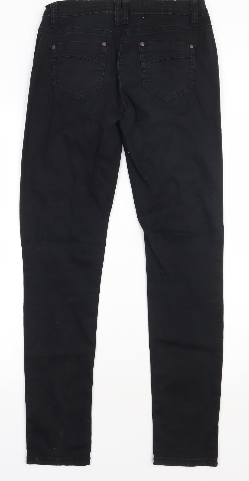 bliss Womens Black  Cotton Straight Jeans Size 8 L32 in Regular Button
