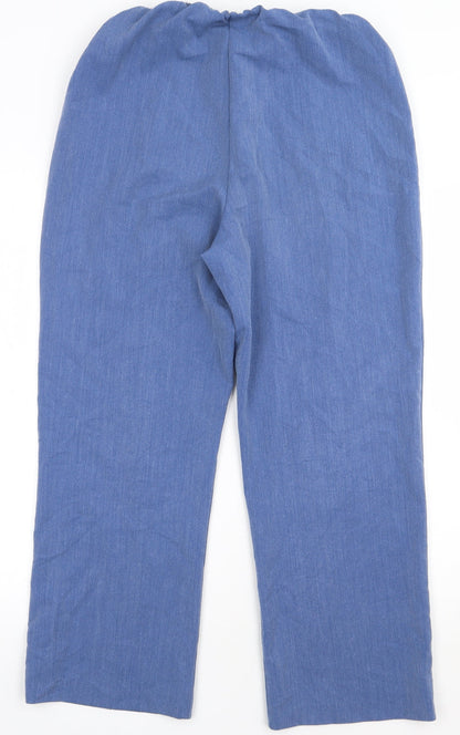 emma Womens Blue  Polyester Trousers  Size 12 L28 in Regular