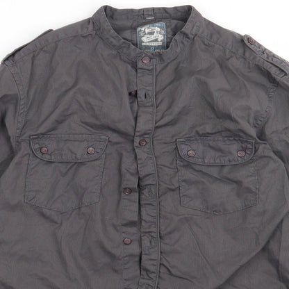 Mens UK Size S Burton Grey  Button-Up Long Sleeve Casual Shirt