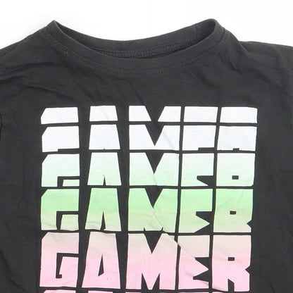 Primark Boys Grey  Cotton Basic T-Shirt Size 7-8 Years Crew Neck Pullover - Gamer