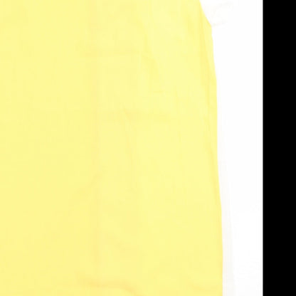 SheIn Womens Yellow Striped Polyester A-Line  Size S  Crew Neck Pullover - Sparkly