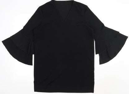 Womens UK Size 12 Preworn Black Basic Blouse
