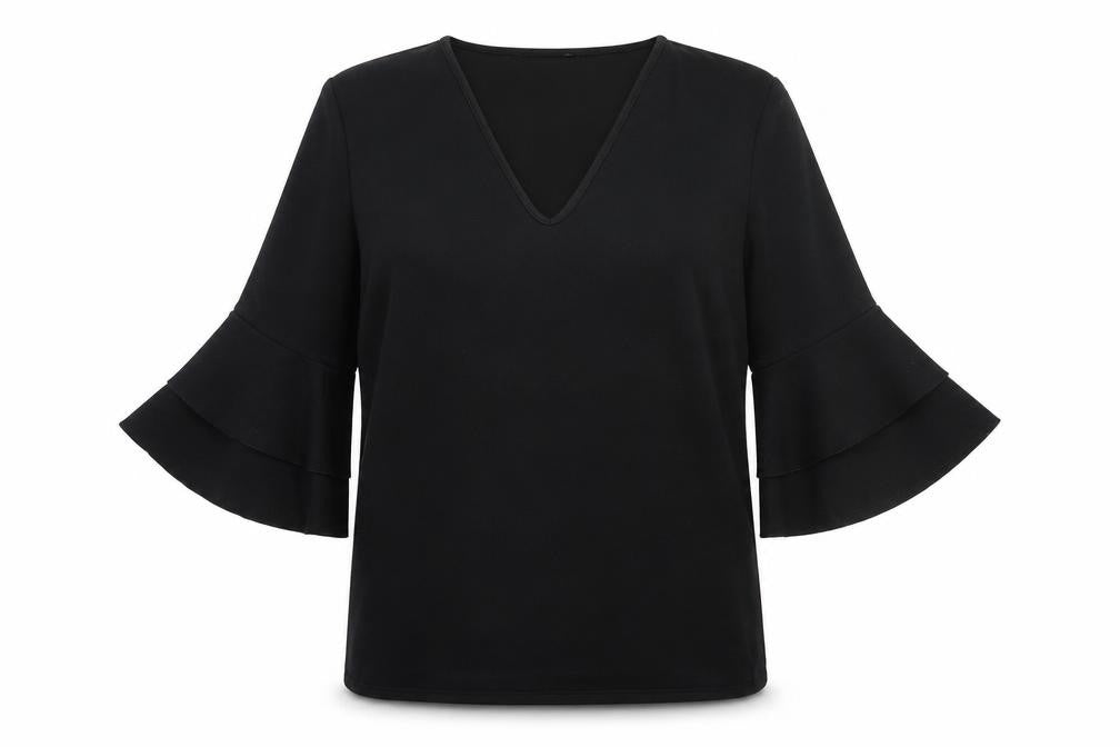 Womens UK Size 12 Preworn Black Basic Blouse