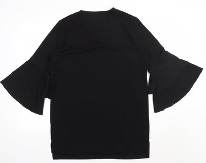 Womens UK Size 12 Preworn Black Basic Blouse
