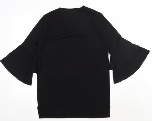 Womens UK Size 12 Preworn Black Basic Blouse