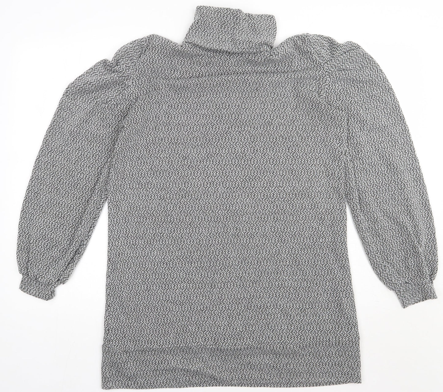 Boohoo Womens Grey  Polyester A-Line  Size 12  Roll Neck Pullover