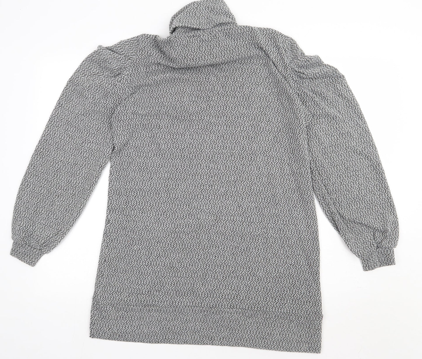 Boohoo Womens Grey  Polyester A-Line  Size 12  Roll Neck Pullover