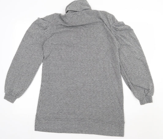Boohoo Womens Grey  Polyester A-Line  Size 12  Roll Neck Pullover