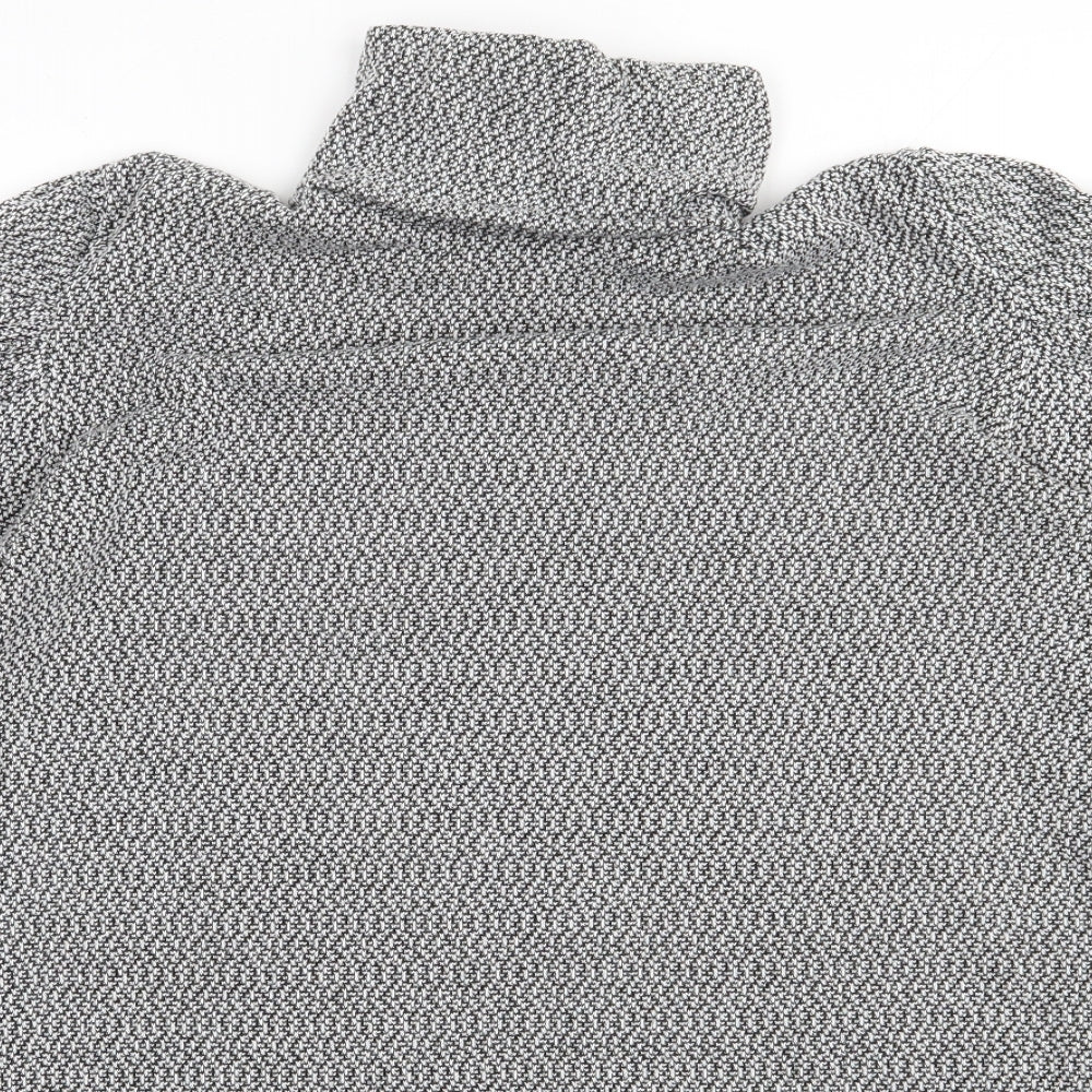 Boohoo Womens Grey  Polyester A-Line  Size 12  Roll Neck Pullover