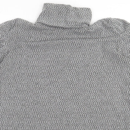 Boohoo Womens Grey  Polyester A-Line  Size 12  Roll Neck Pullover