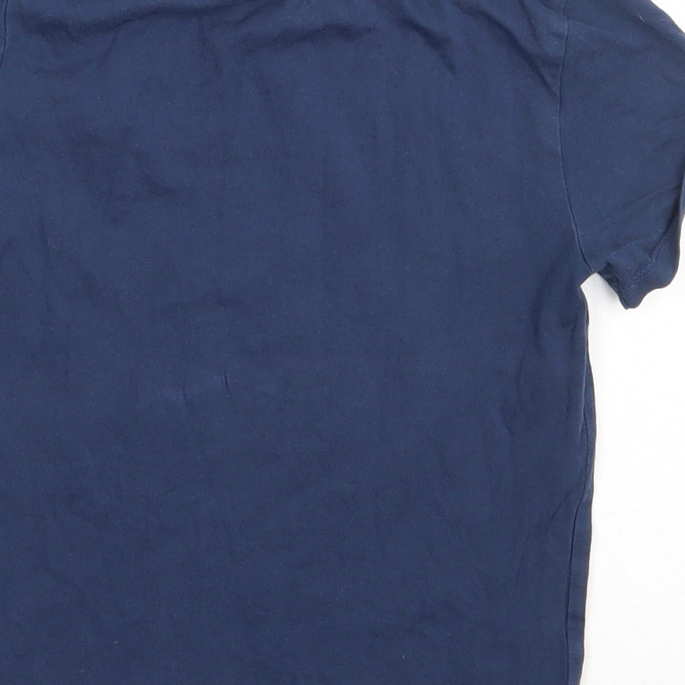 H&M Boys Blue  Cotton Basic T-Shirt Size 3-4 Years Crew Neck Pullover - lego