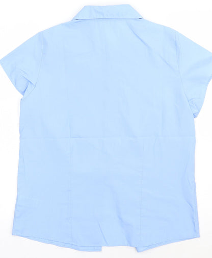 Marks and Spencer Boys Blue  Polyester Basic Button-Up Size 14 Years Collared Button - school Wear