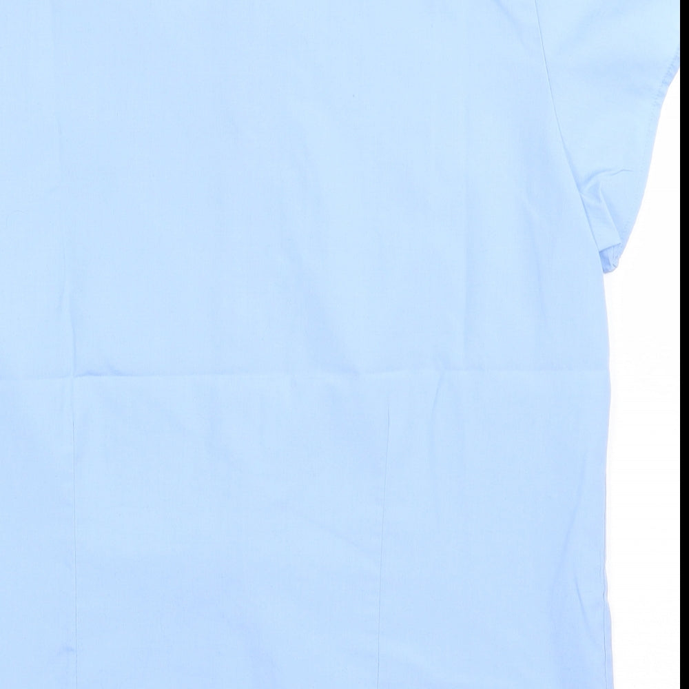 Marks and Spencer Boys Blue  Polyester Basic Button-Up Size 14 Years Collared Button - school Wear