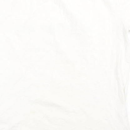 alphalab Mens White  Cotton  T-Shirt Size M Crew Neck
