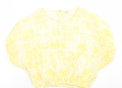 Womens UK Size 8 River Island Yellow Cropped Blouse