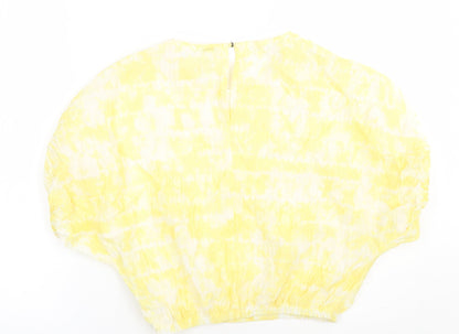 Womens UK Size 8 River Island Yellow Cropped Blouse