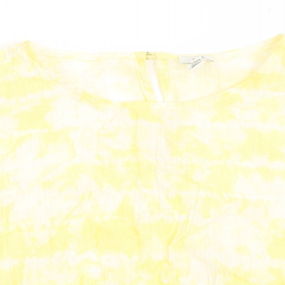 Womens UK Size 8 River Island Yellow Cropped Blouse