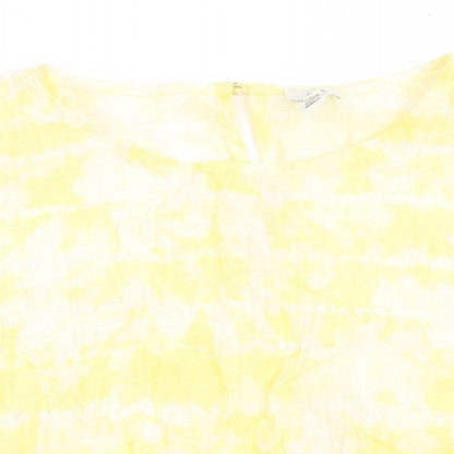 Womens UK Size 8 River Island Yellow Cropped Blouse