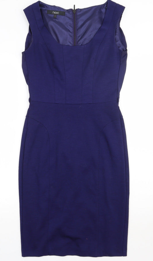 NEXT Womens Purple  Polyester A-Line  Size 6  Crew Neck Zip