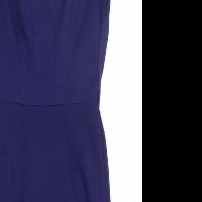 NEXT Womens Purple  Polyester A-Line  Size 6  Crew Neck Zip